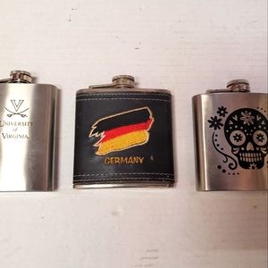 3pc Flask Germany,Skull,Virginia